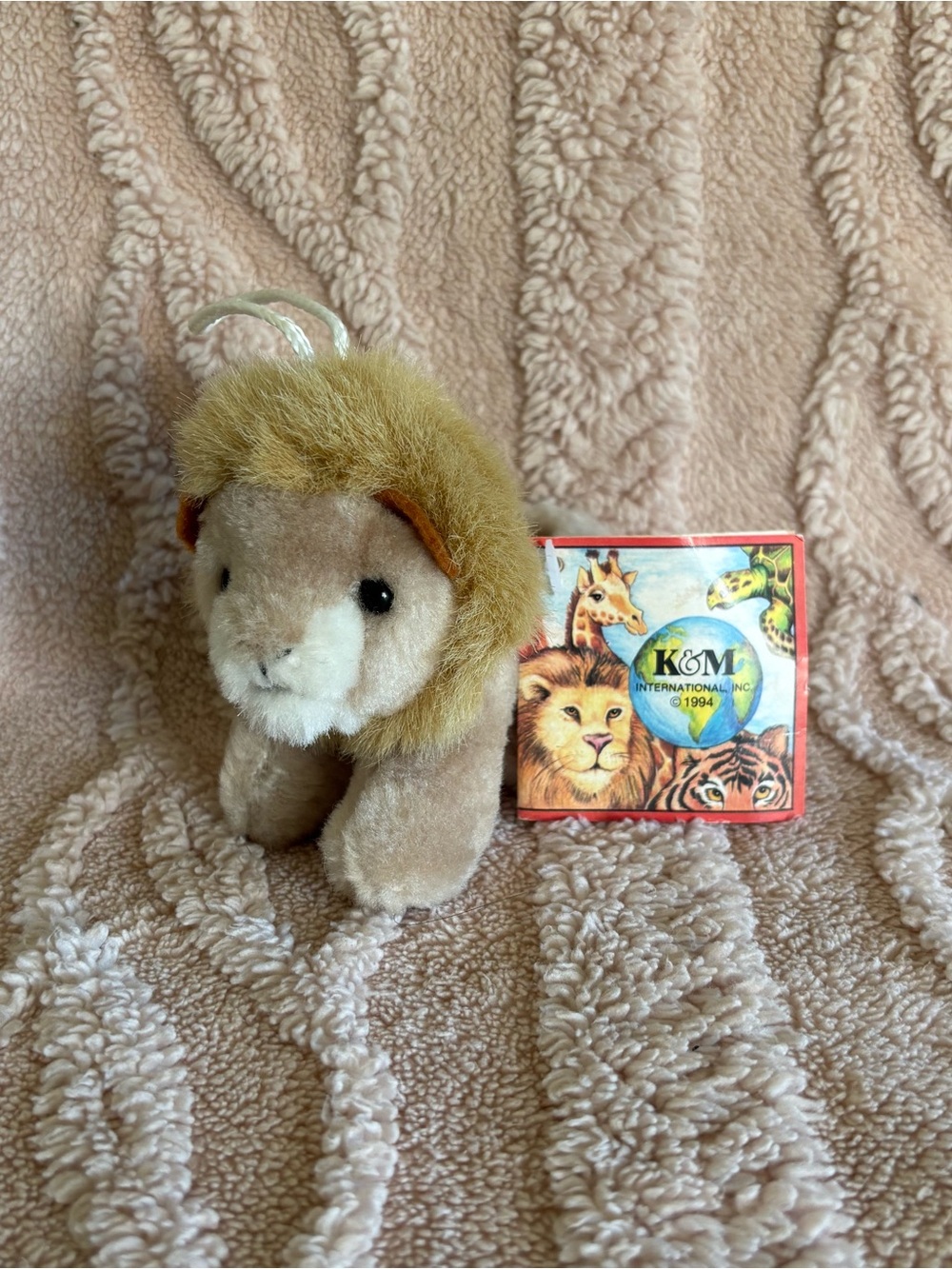 Adorable K&M Plush Lion Stuffed Toy - Tan and Brown Small Pet Plush